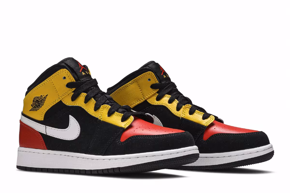 Nike Air Jordan 1 Mid SE GS Amarillo Team Orange, view 9