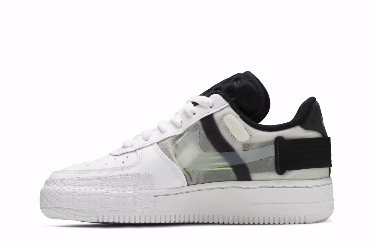 Nike Air Force 1 Type GS White Black Volt, view 4