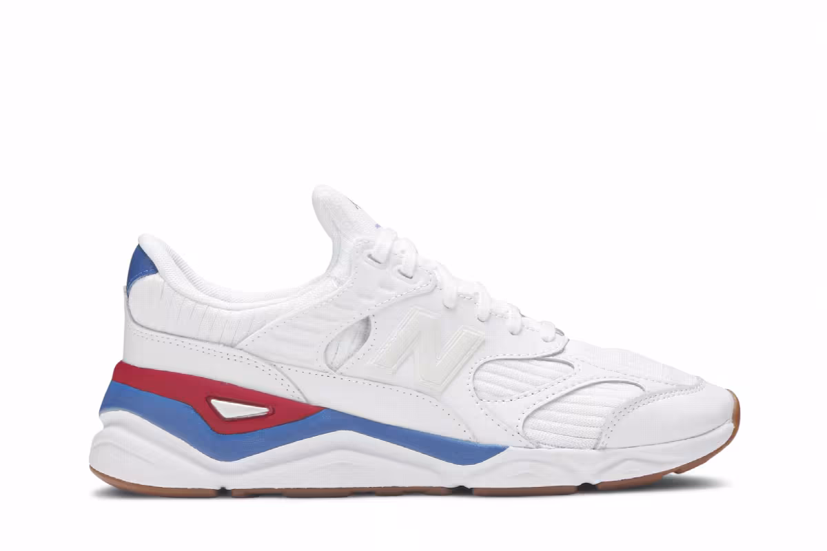 New Balance X-90 White Blue Red, view 2