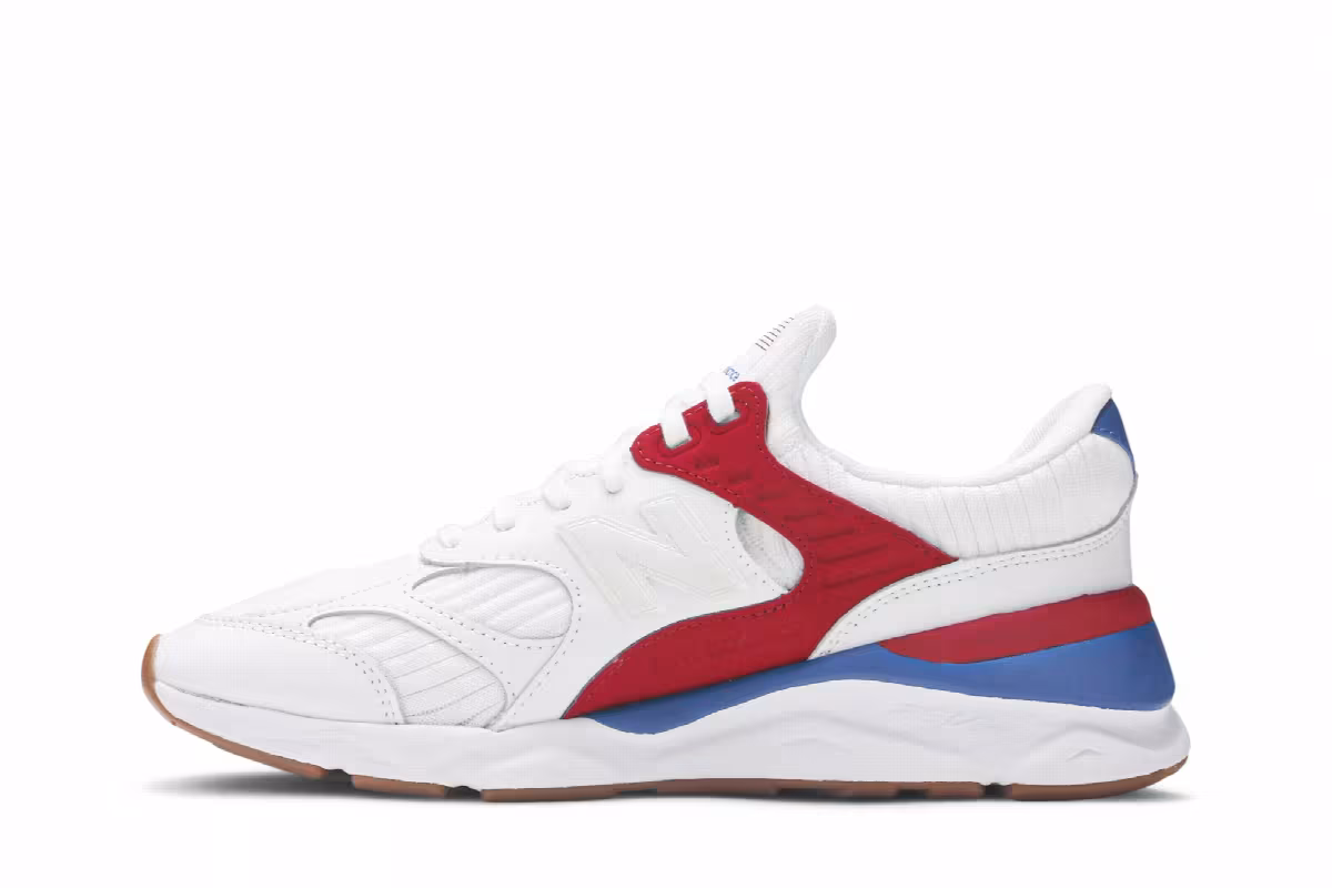 New Balance X-90 White Blue Red, view 4