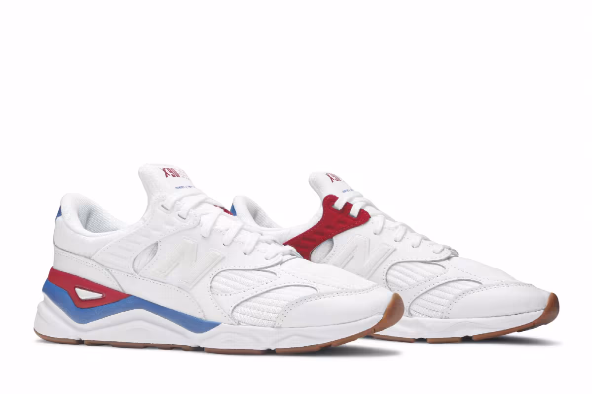 New Balance X-90 White Blue Red, view 9