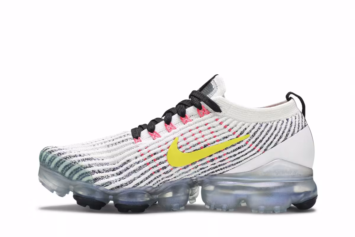 Nike Air VaporMax Flyknit 3 White Dynamic Yellow, view 4