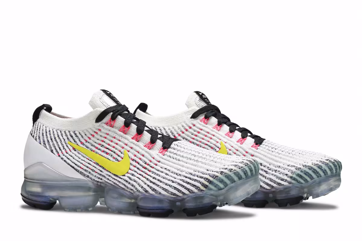 Nike Air VaporMax Flyknit 3 White Dynamic Yellow, view 9