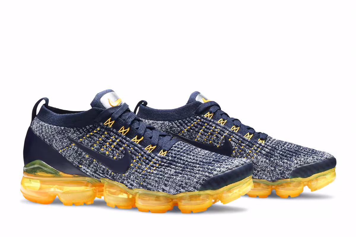 Nike Air VaporMax Flyknit 3 College Navy Orange, view 9
