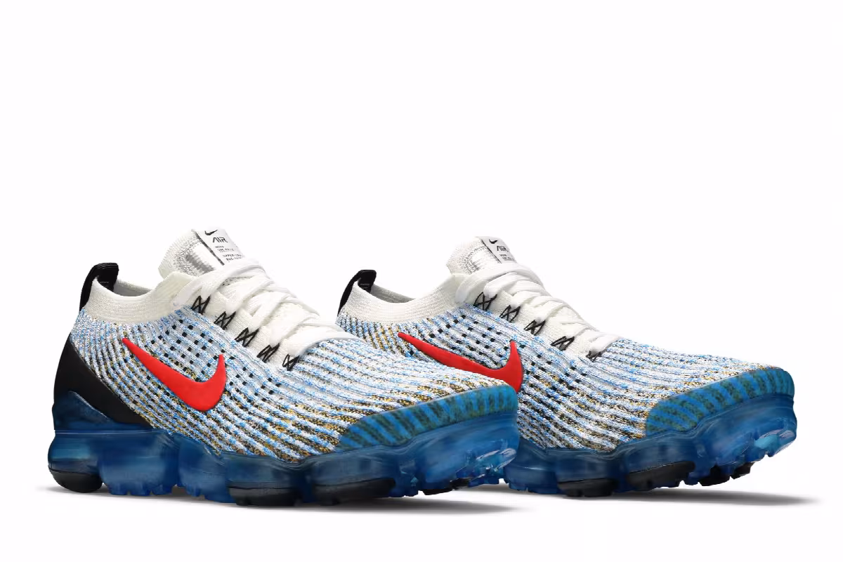 Nike Air VaporMax Flyknit 3 Photo Blue Gold, view 9