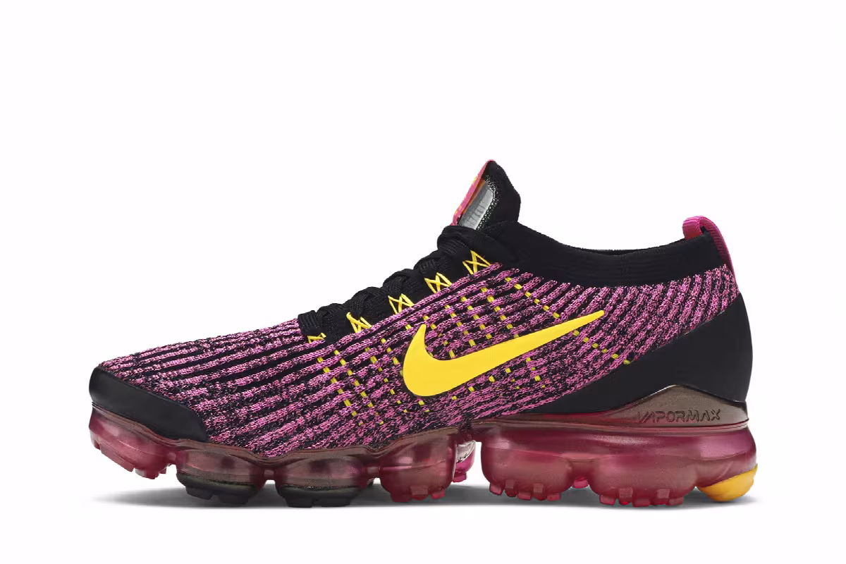 Nike Women's Air VaporMax Flyknit 3 Fuchsia Orange, view 4