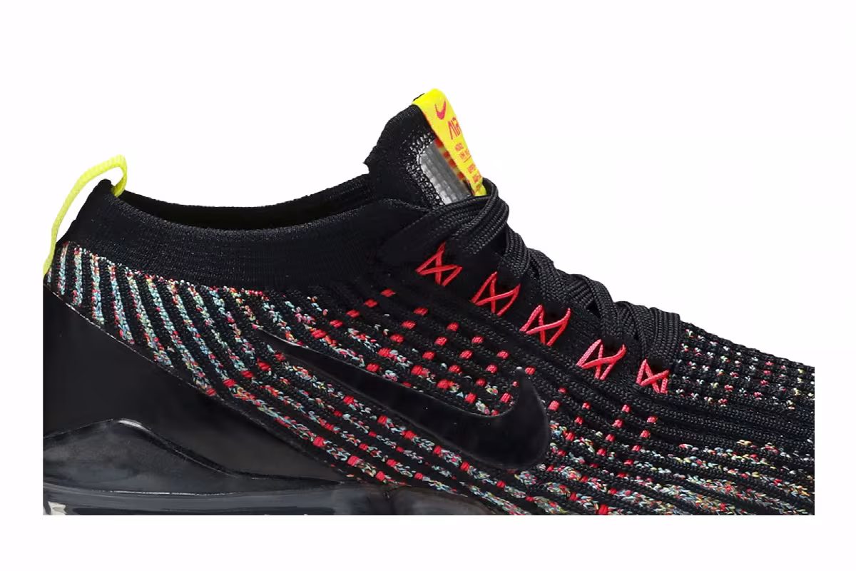 Nike Women's Air VaporMax Flyknit 3 Black Multi-Color, view 3