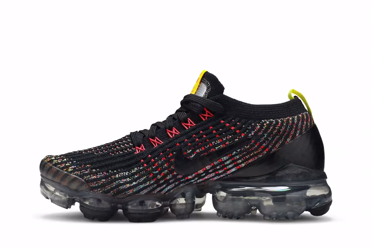 Nike Women's Air VaporMax Flyknit 3 Black Multi-Color, view 4