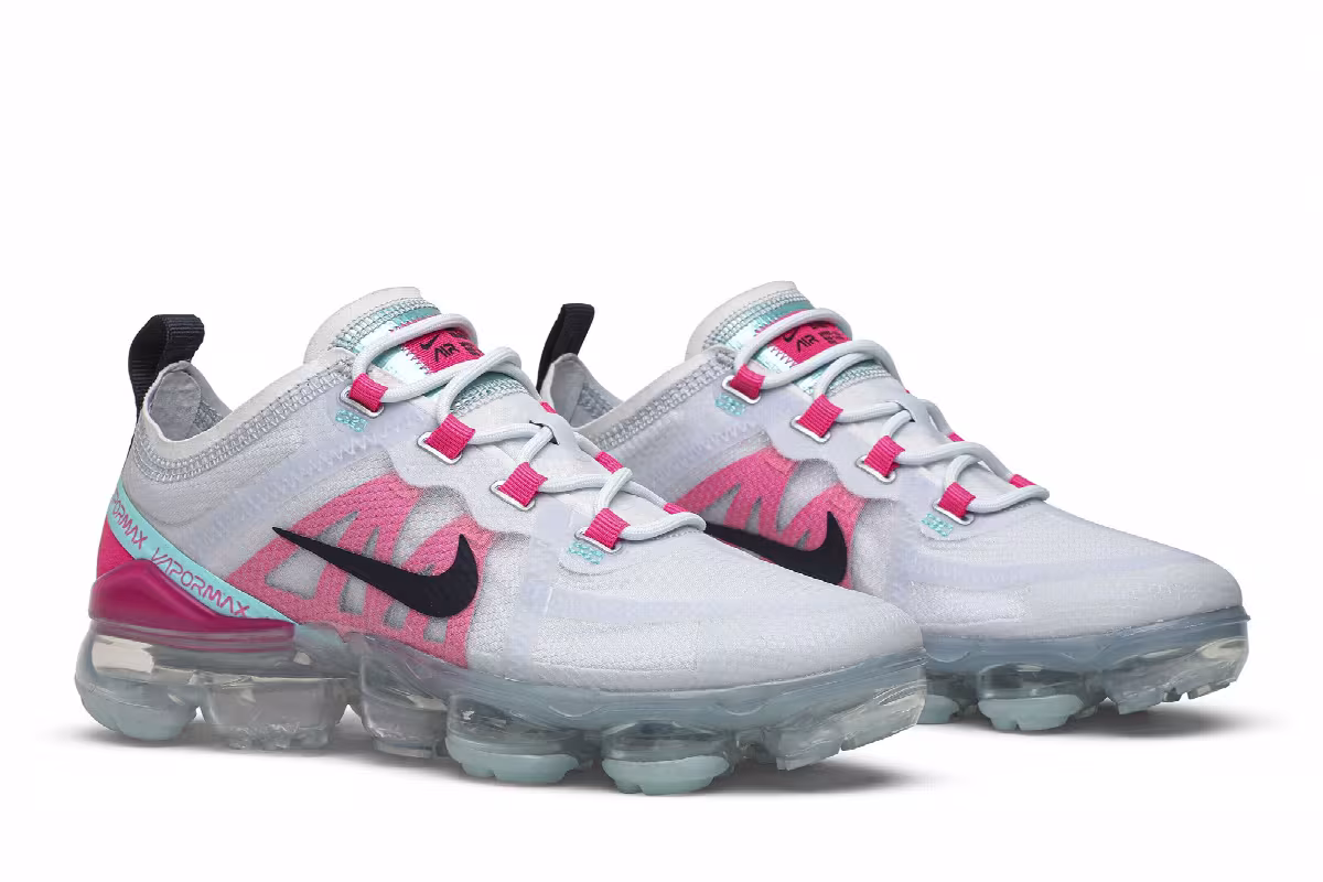 Nike Women's Air VaporMax 2019 Grey Pink, view 9