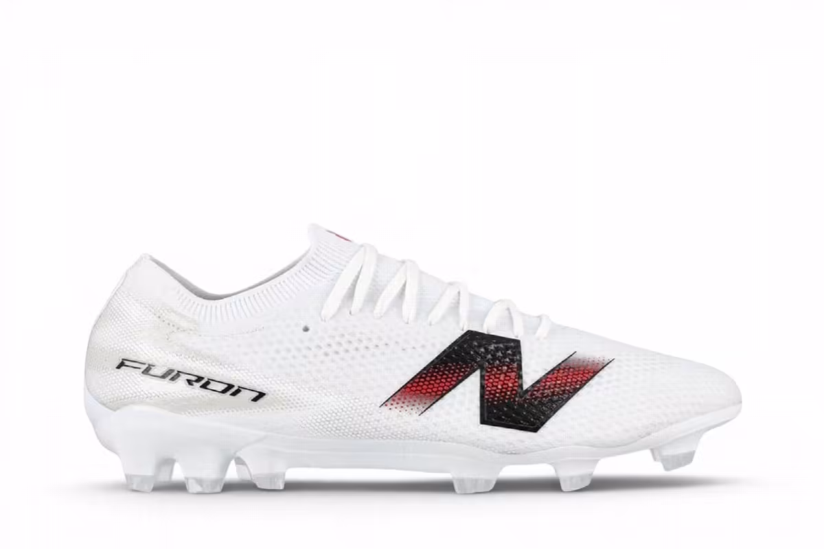 New Balance Furon v9 Pro FG Core White Black Red, view 2