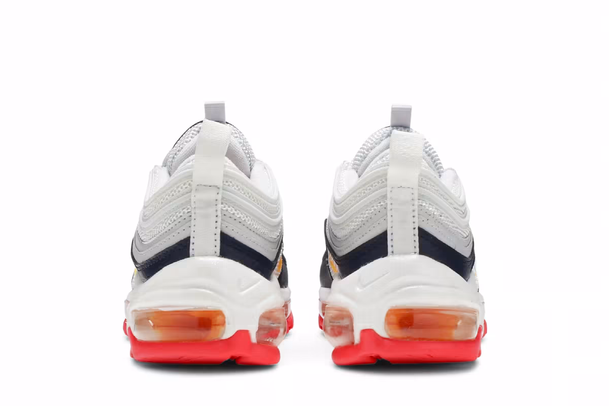 Nike Women's Air Max 97 Platinum Navy Orange, view 7