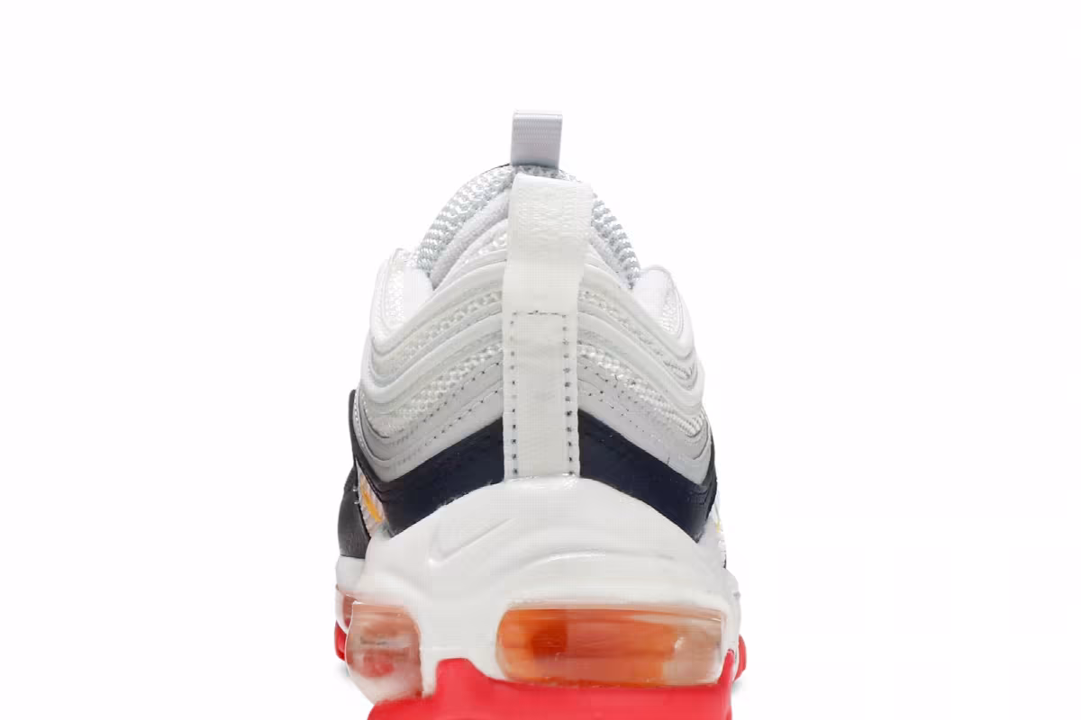 Nike Women's Air Max 97 Platinum Navy Orange, view 8