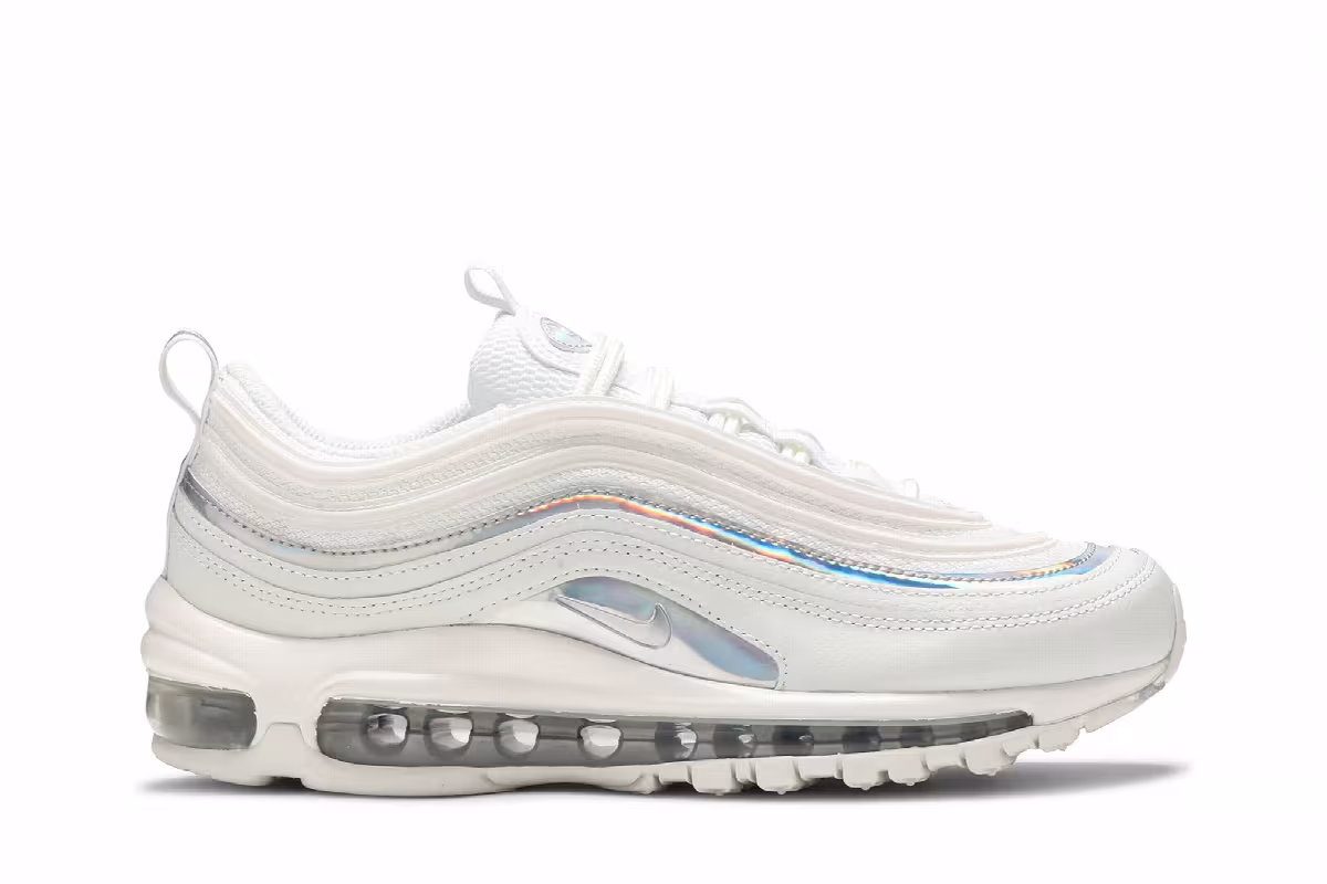 Nike Women's Air Max 97 White Iridescent, view 2