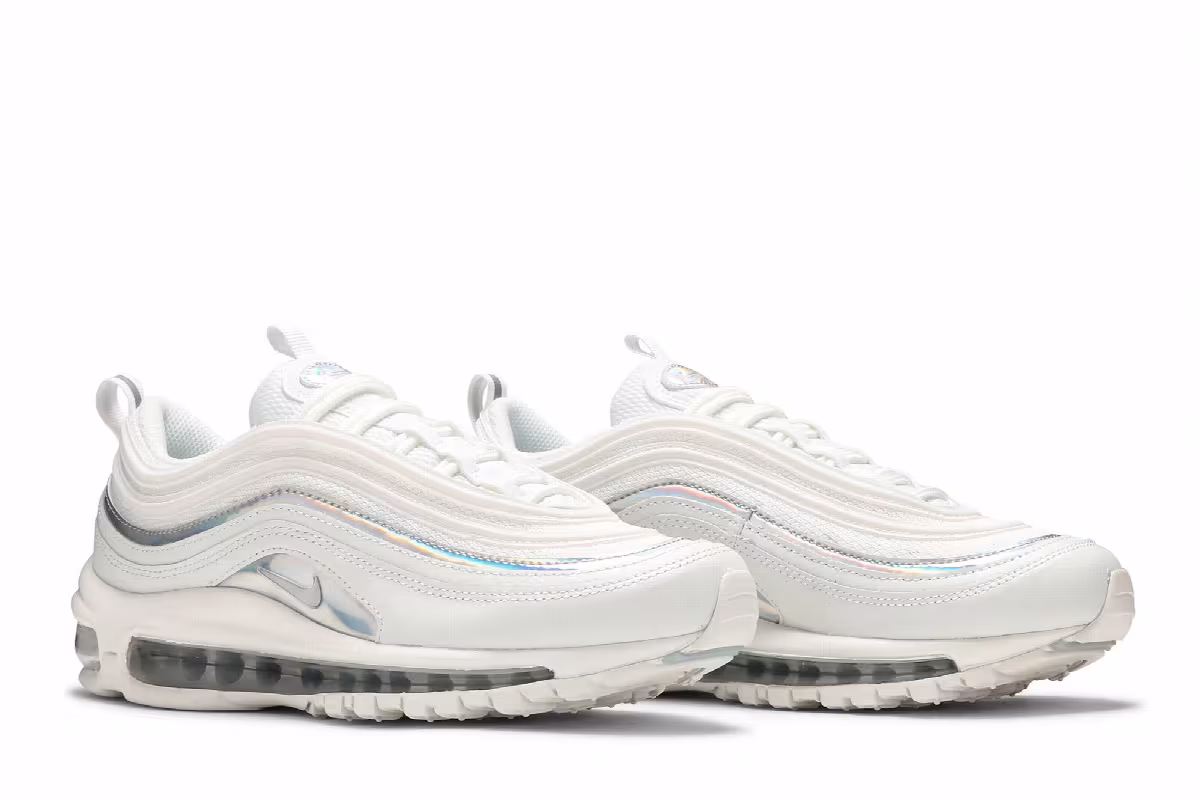 Nike Women's Air Max 97 White Iridescent, view 9