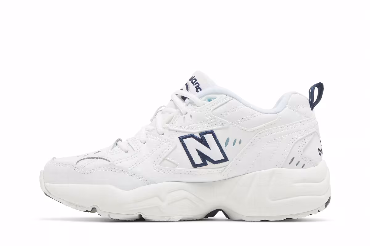 New Balance Women's 608 White Navy, view 4