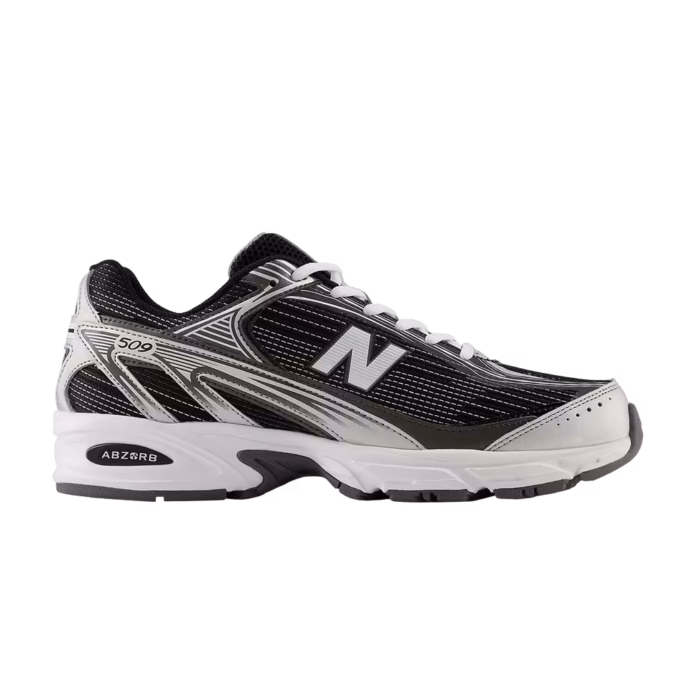 New Balance 509 Black White Silver Metallic
