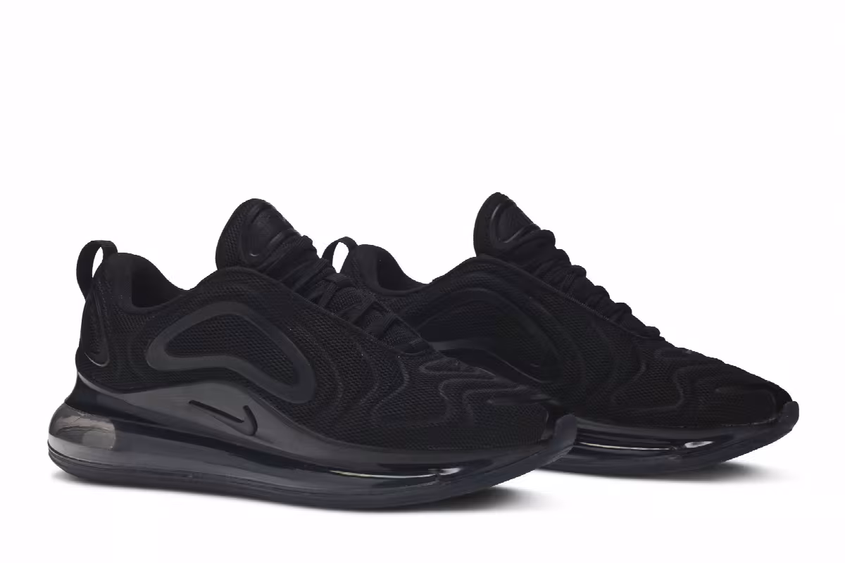Nike Women's Air Max 720 Triple Black, view 9