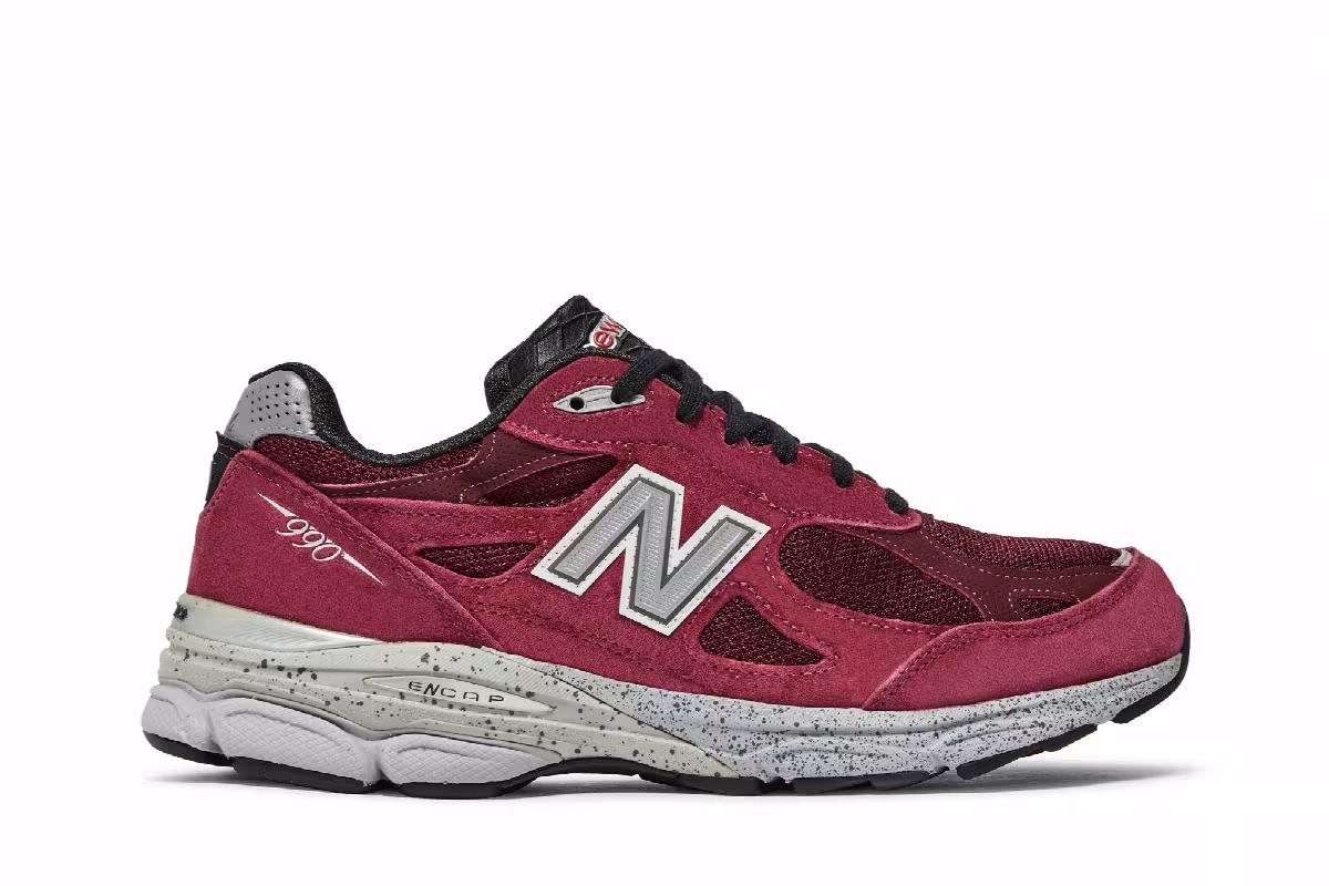 New Balance 990v3 Made In USA Burgundy, view 2