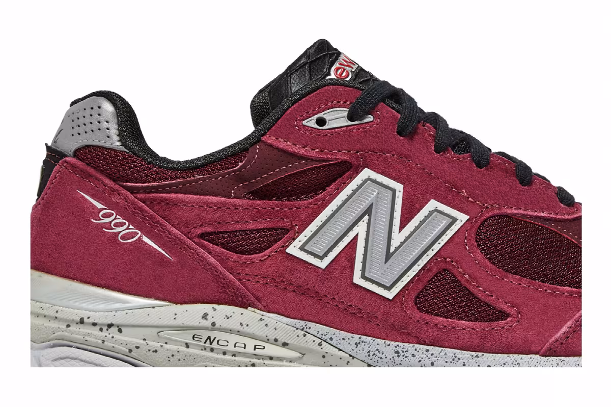 New Balance 990v3 Made In USA Burgundy, view 3