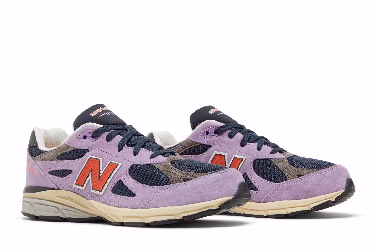 New Balance Teddy Santis x 990v3 Big Kid Raw Amethyst, view 9