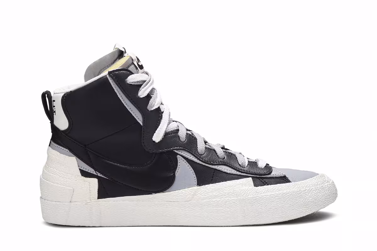sacai x Nike Blazer Mid Black Grey, view 2