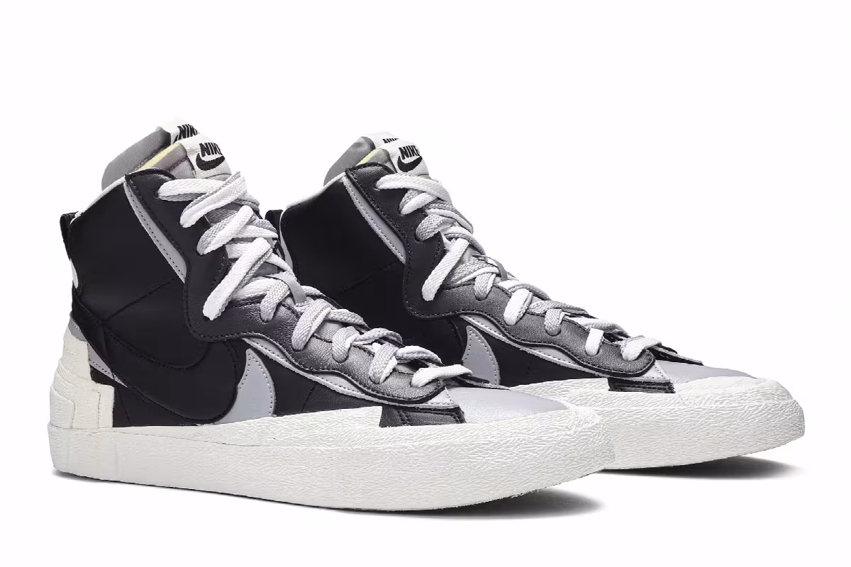 sacai x Nike Blazer Mid Black Grey, view 9