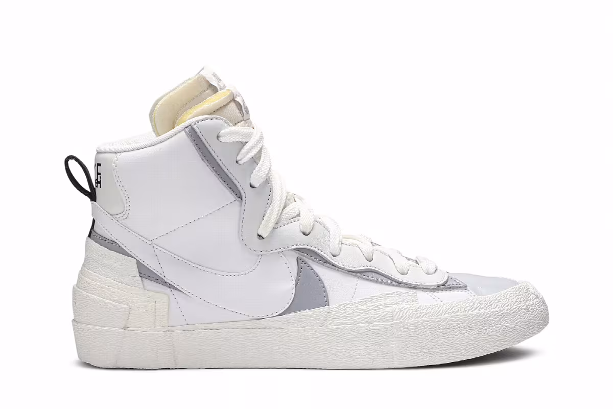 sacai x Nike Blazer Mid White Grey, view 2