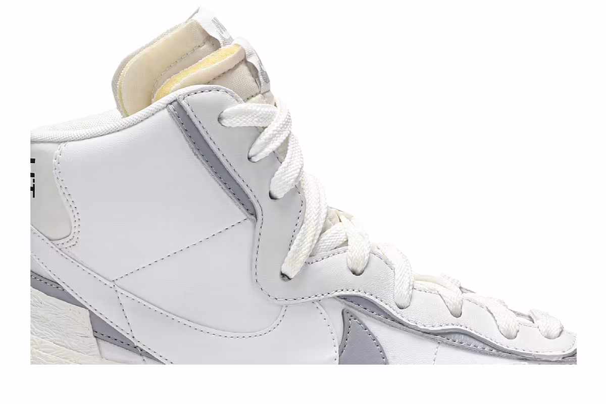 sacai x Nike Blazer Mid White Grey, view 3