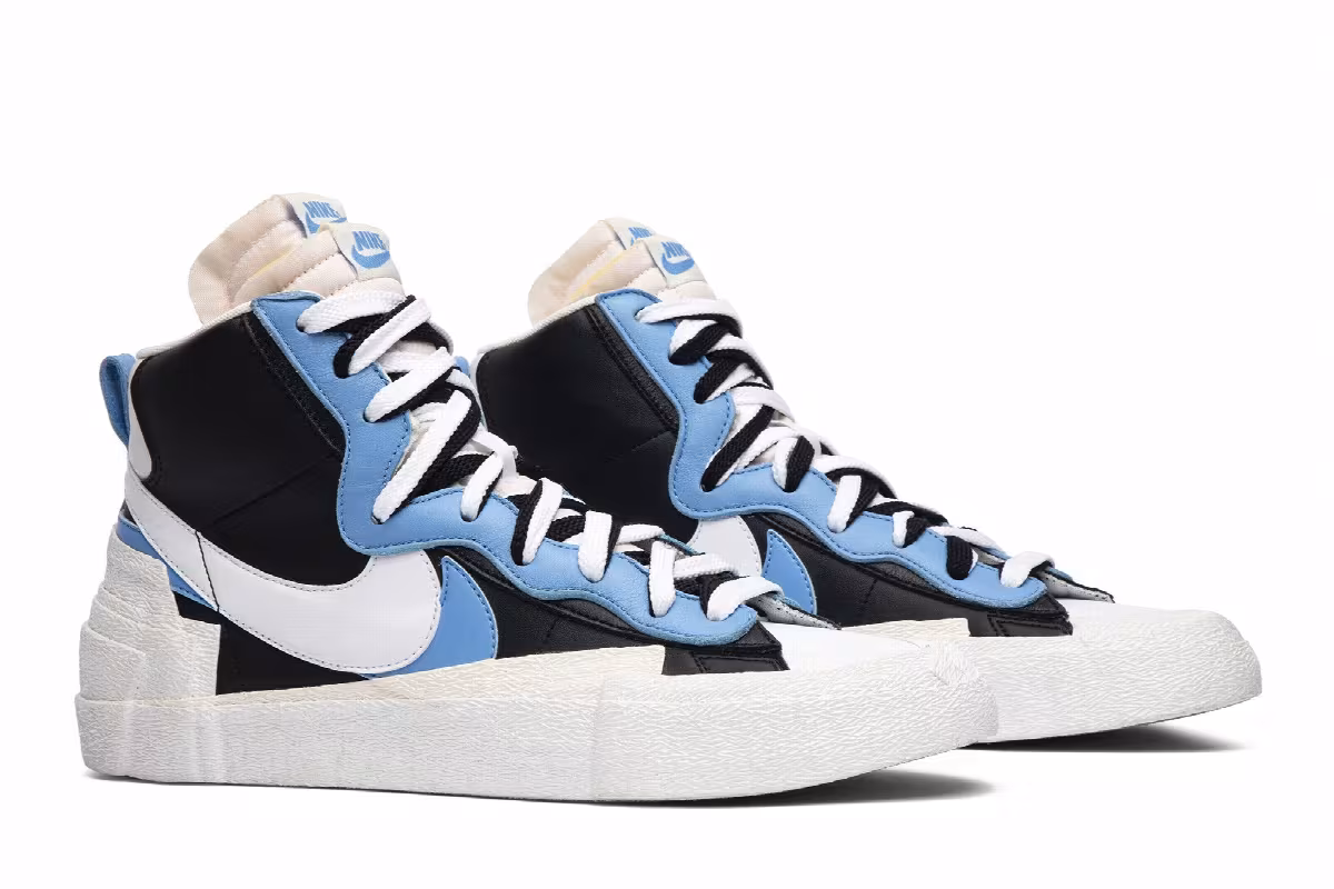 sacai x Nike Blazer Mid Black Blue, view 9