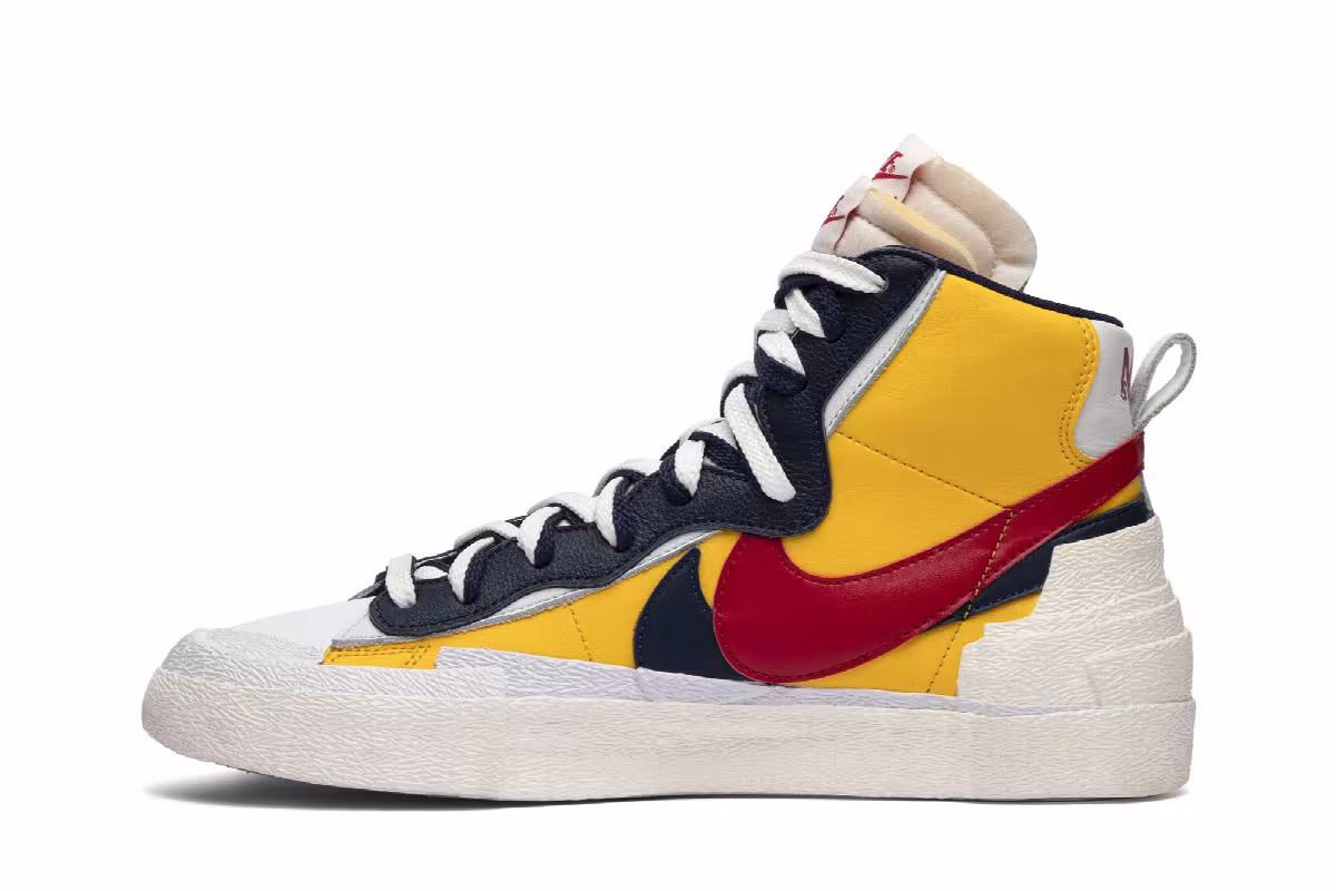 sacai x Nike Blazer Mid Maize Navy, view 4