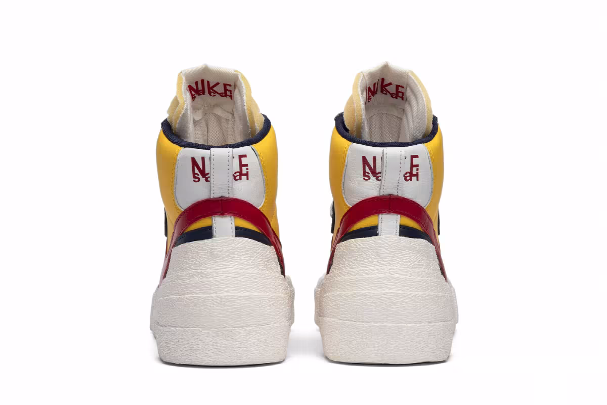 sacai x Nike Blazer Mid Maize Navy, view 7