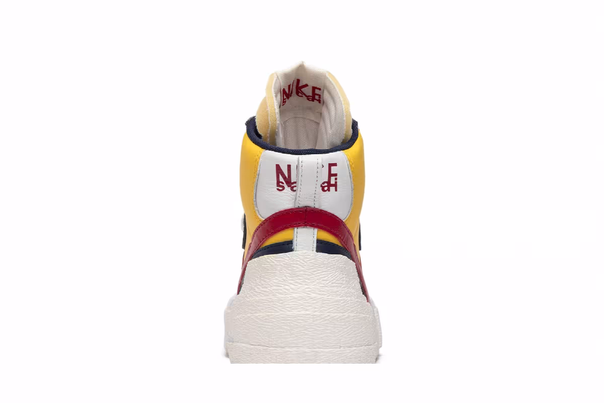 sacai x Nike Blazer Mid Maize Navy, view 8