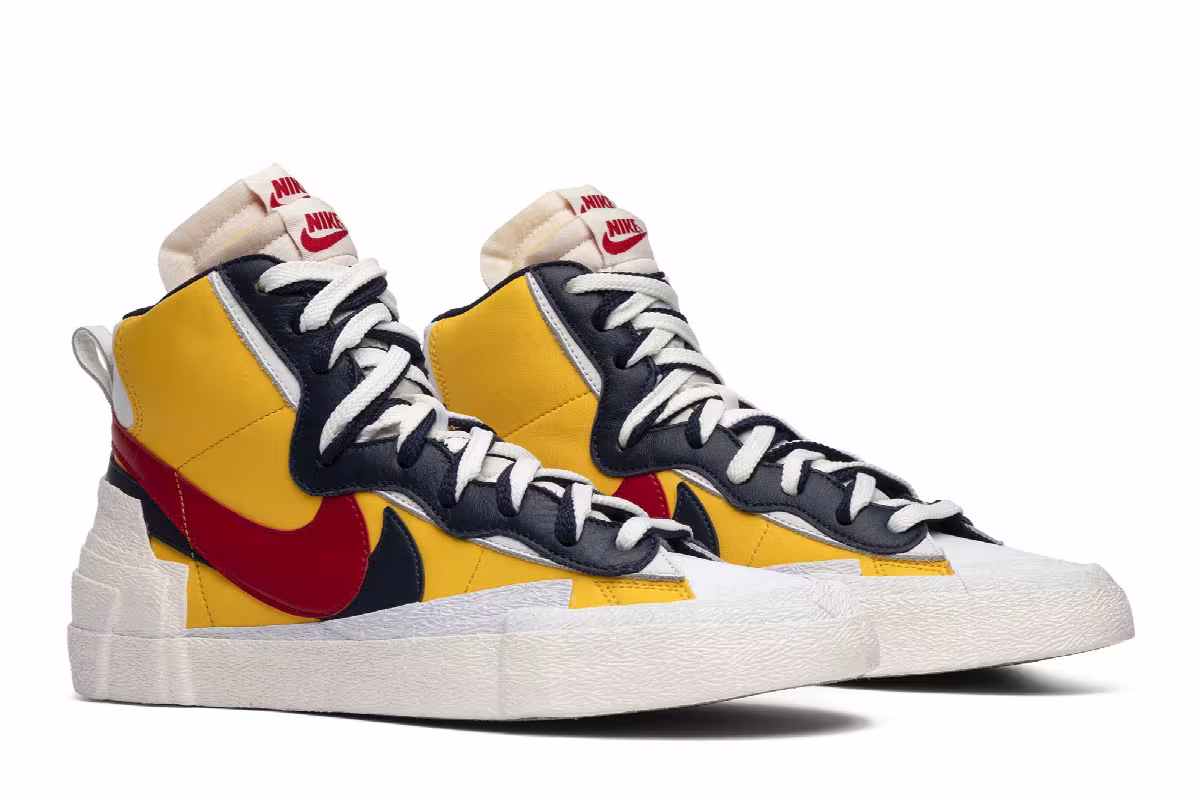 sacai x Nike Blazer Mid Maize Navy, view 9
