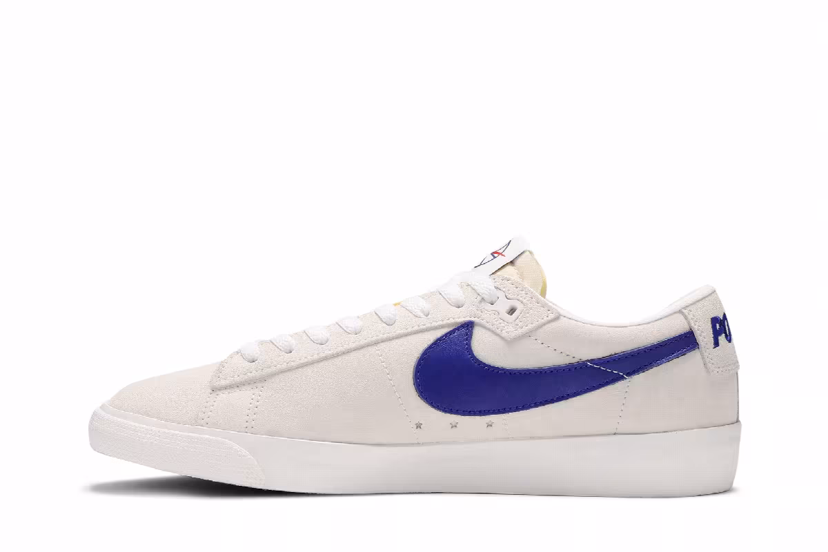 Polar Skate Co x Nike Blazer Low SB QS Summit White Deep Royal, view 4