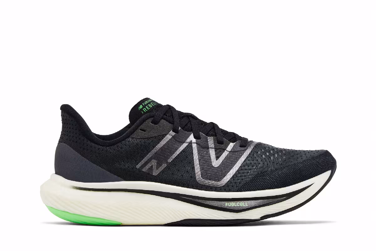 New Balance FuelCell Rebel v3 Black Vibrant Spring, view 2