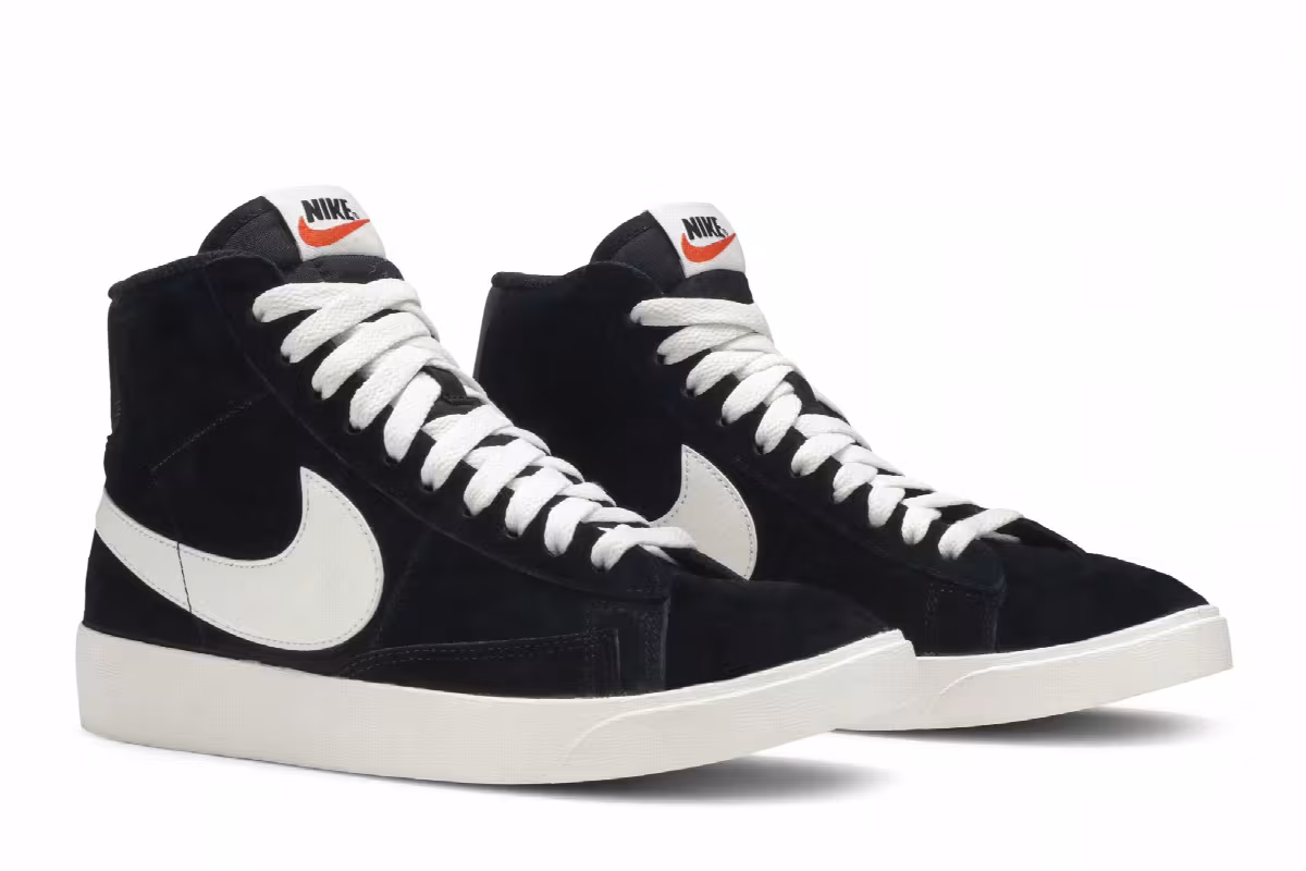 Nike Women's Blazer Mid Vintage Suede Black, view 9
