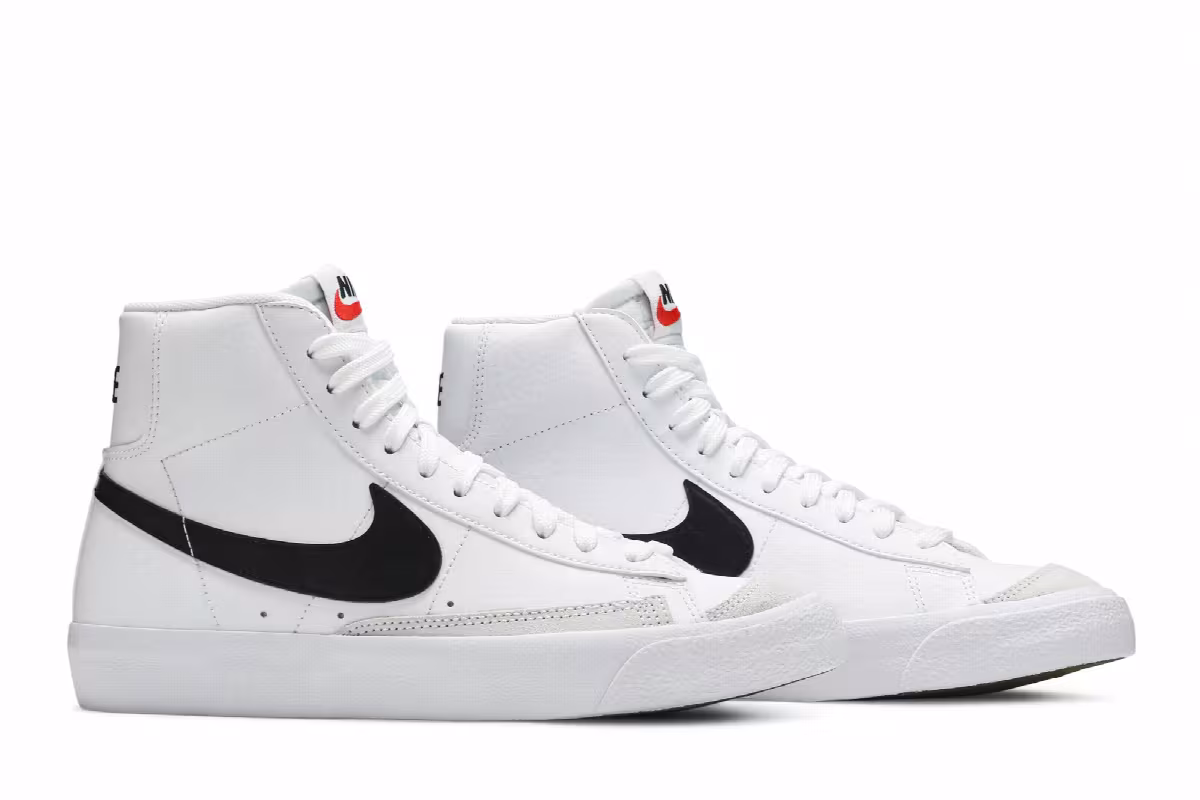 Nike Blazer Mid White Black, view 9
