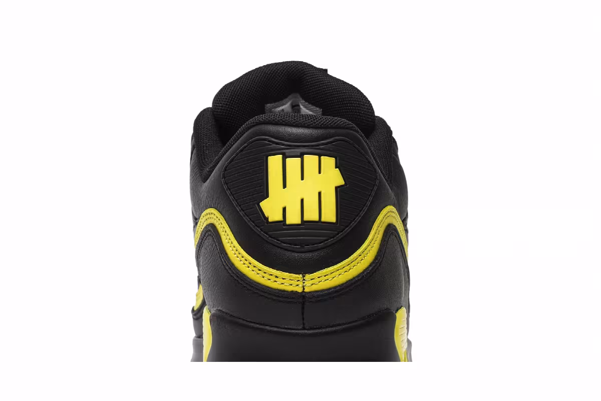 Undefeated x Nike Air Max 90 Black Opti-Yellow, view 8