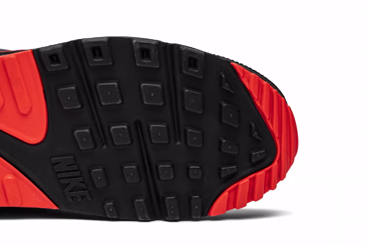 Undefeated x Nike Air Max 90 Black Solar Red, view 6