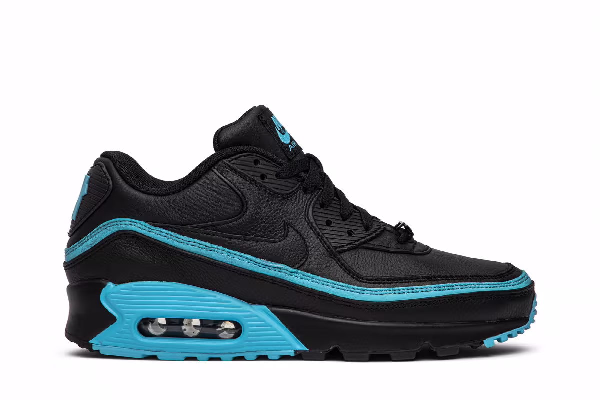 Undefeated x Nike Air Max 90 Black Blue Fury, view 2