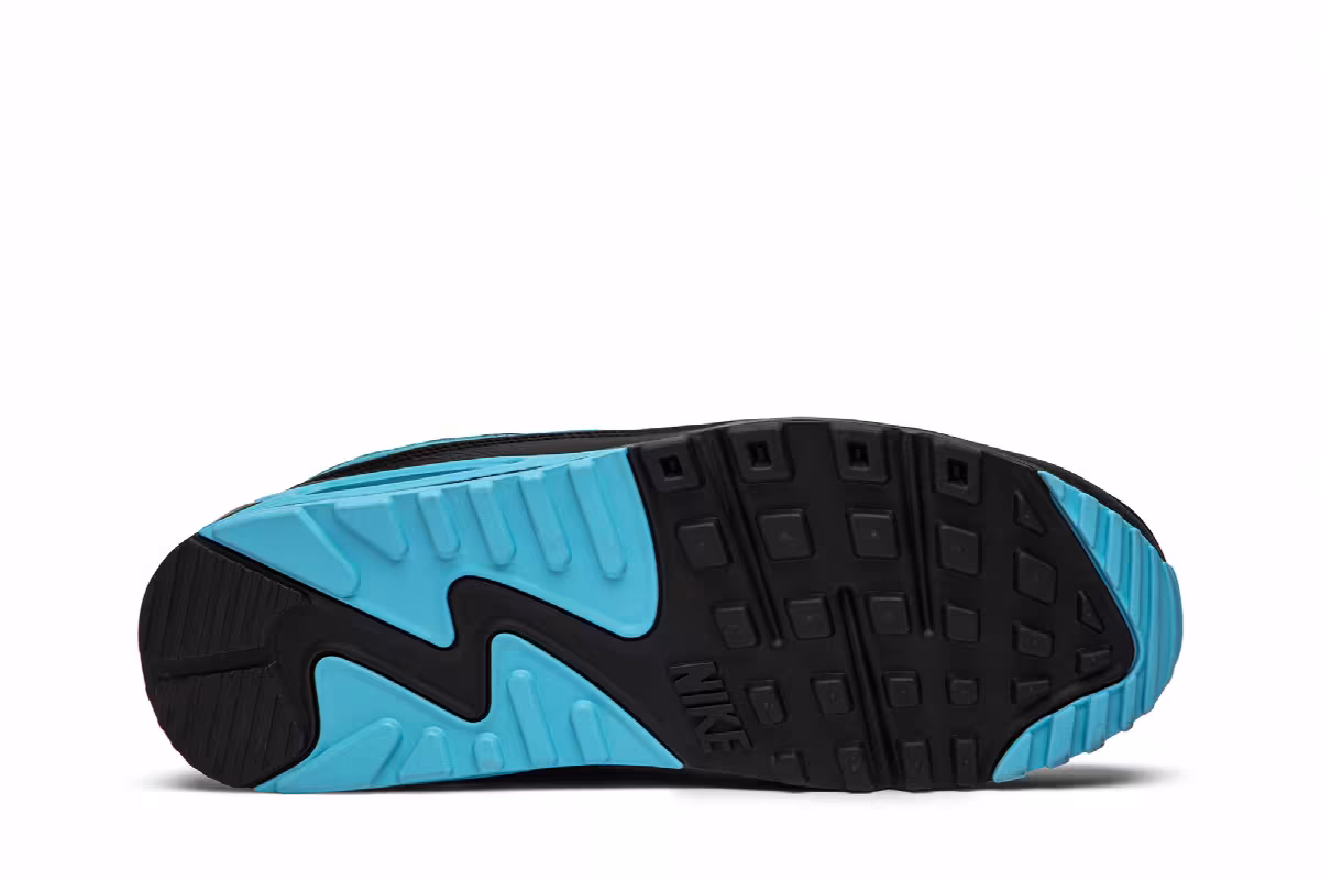 Undefeated x Nike Air Max 90 Black Blue Fury, view 5