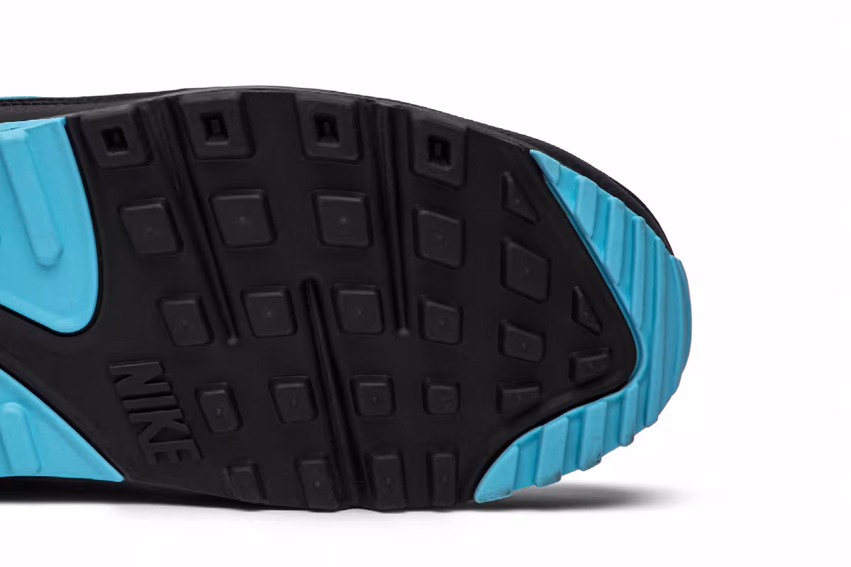 Undefeated x Nike Air Max 90 Black Blue Fury, view 6