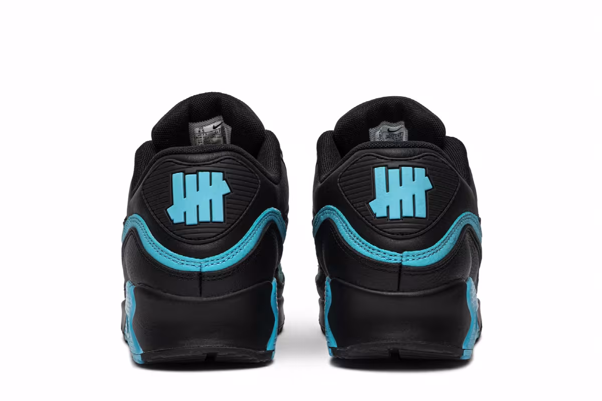 Undefeated x Nike Air Max 90 Black Blue Fury, view 7