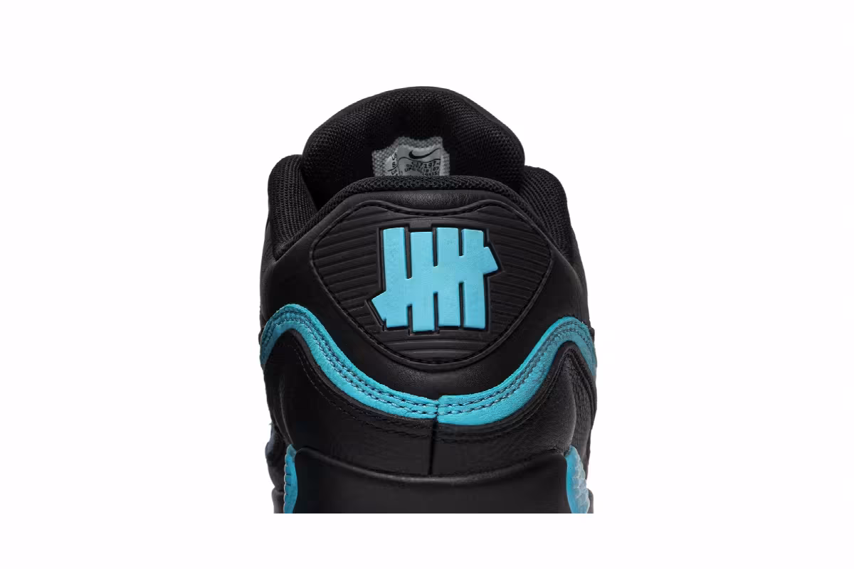 Undefeated x Nike Air Max 90 Black Blue Fury, view 8