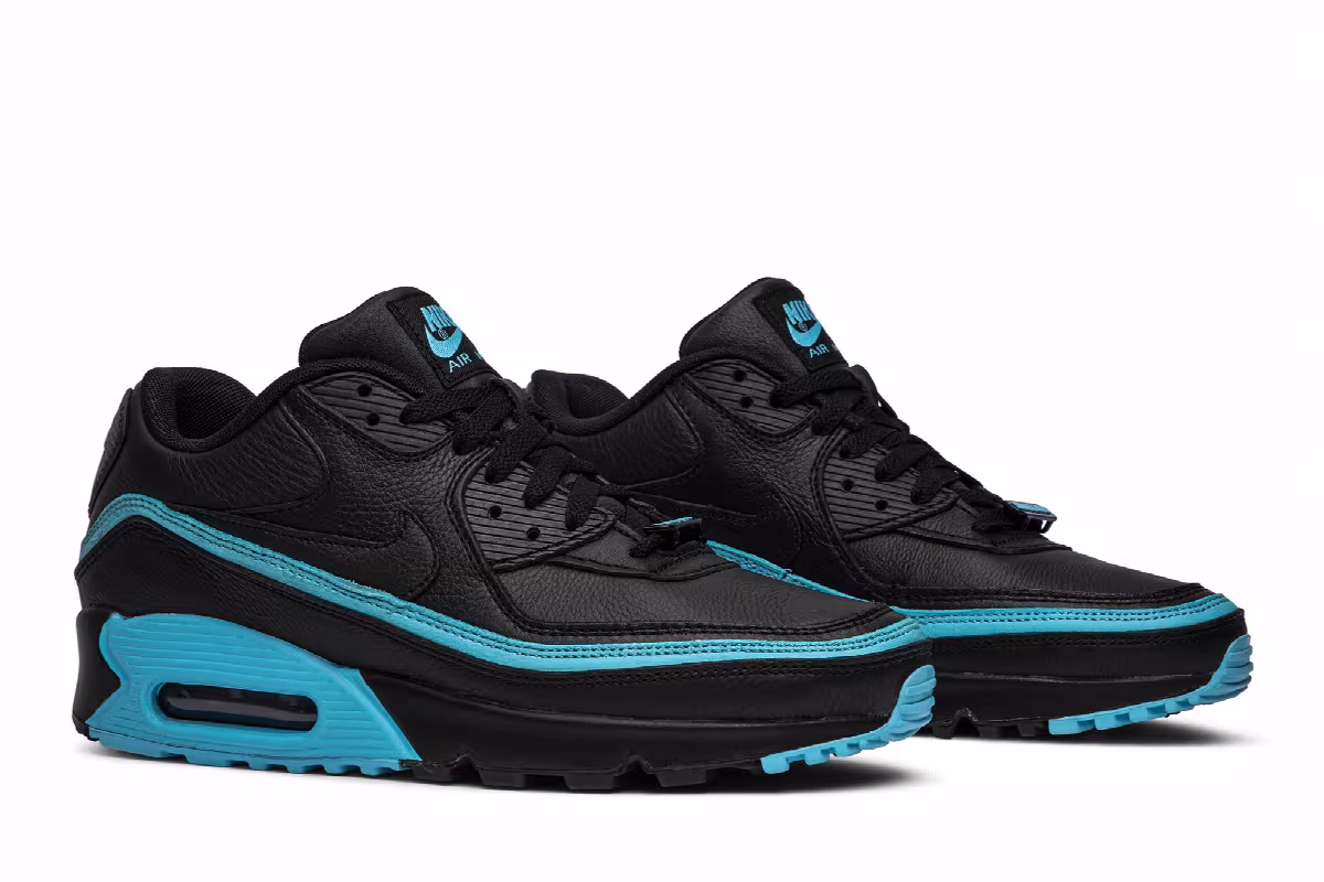 Undefeated x Nike Air Max 90 Black Blue Fury, view 9