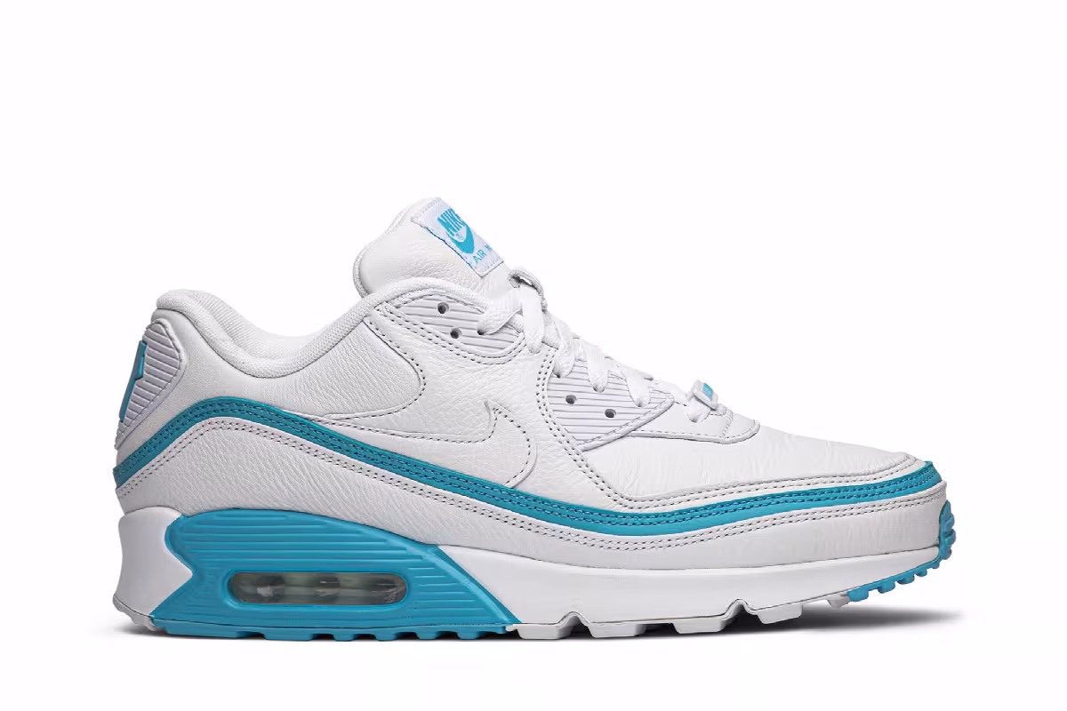 Undefeated x Nike Air Max 90 White Blue Fury, view 2