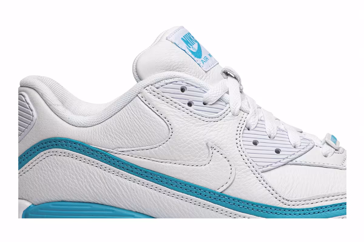 Undefeated x Nike Air Max 90 White Blue Fury, view 3