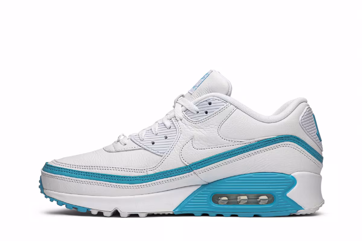 Undefeated x Nike Air Max 90 White Blue Fury, view 4