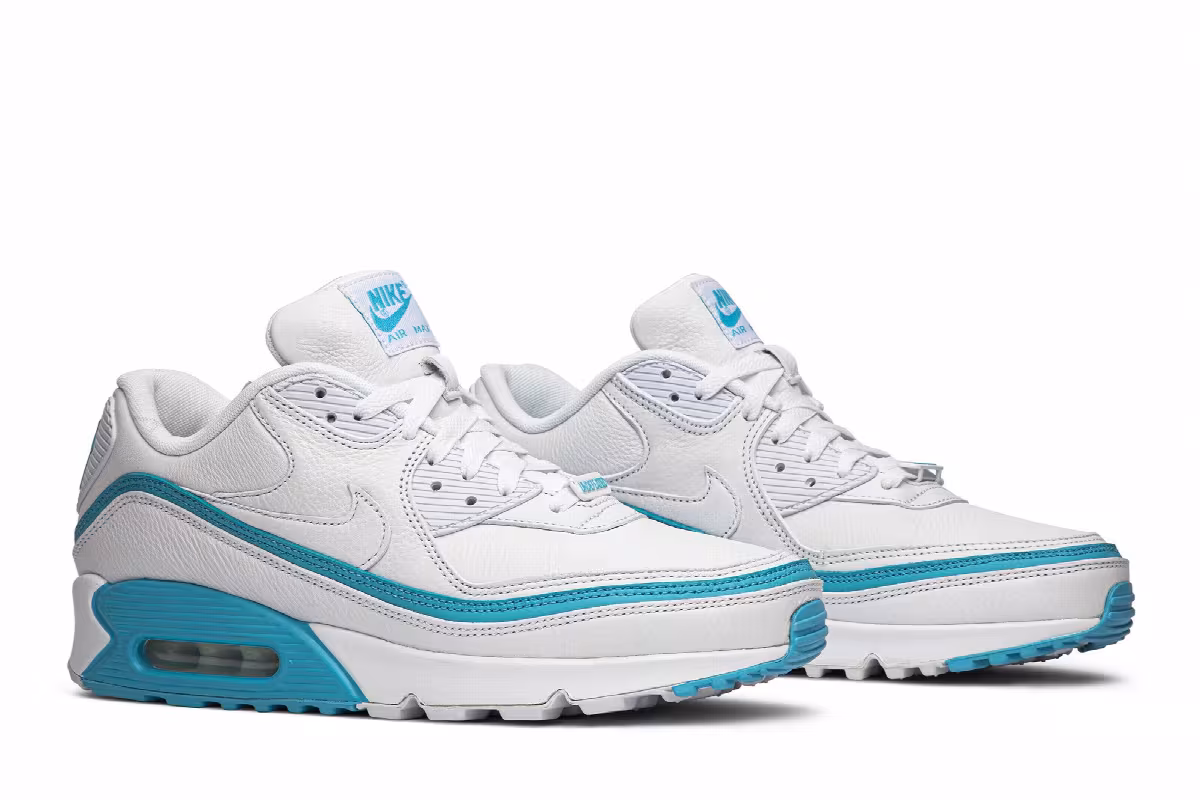 Undefeated x Nike Air Max 90 White Blue Fury, view 9