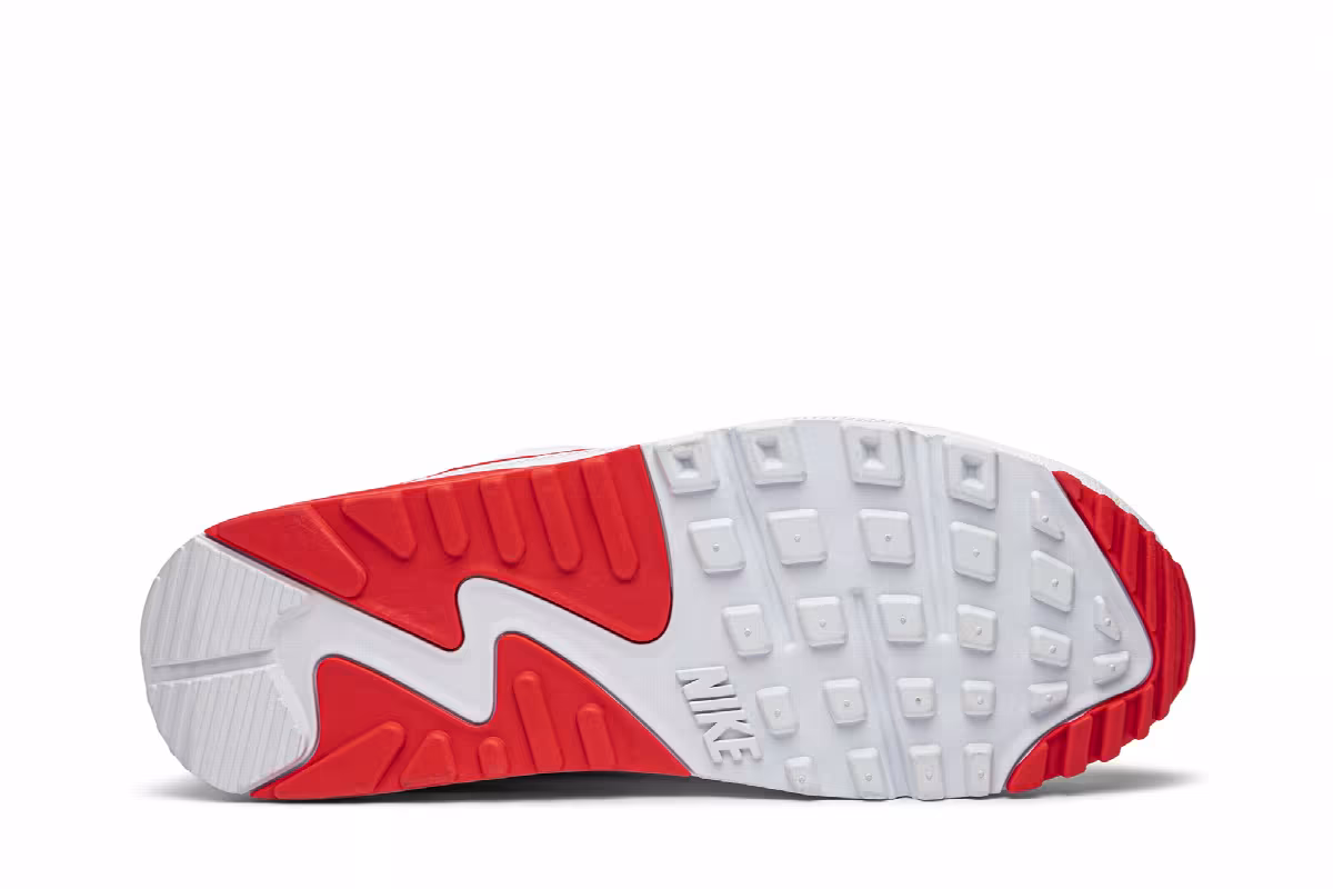 Undefeated x Nike Air Max 90 White Solar Red, view 5